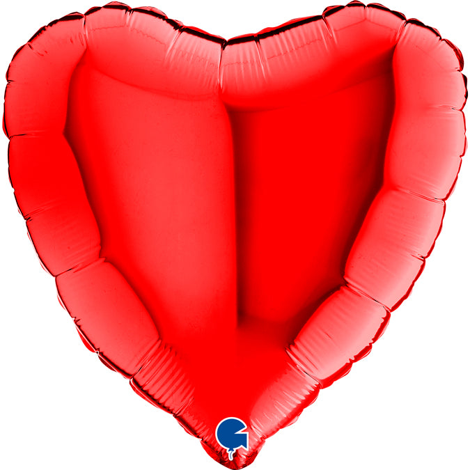 Folieballong Hjärta Röd 45cm